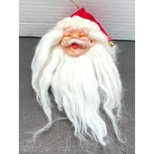 Vintage Santa Head Christmas Tree Holiday Ornament Decor Large 9 Inch Tall